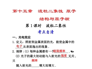 2011届物理一轮复习课件：15.1《波粒二象性》