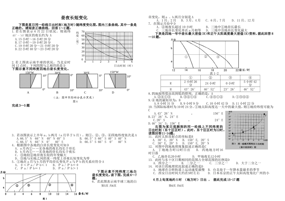 昼夜长短变化_第1页