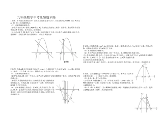 九年级数学中考压轴题训练1