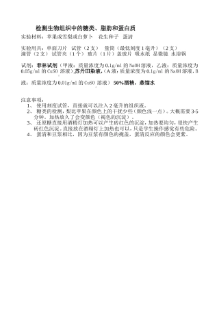 检测生物组织中的糖类