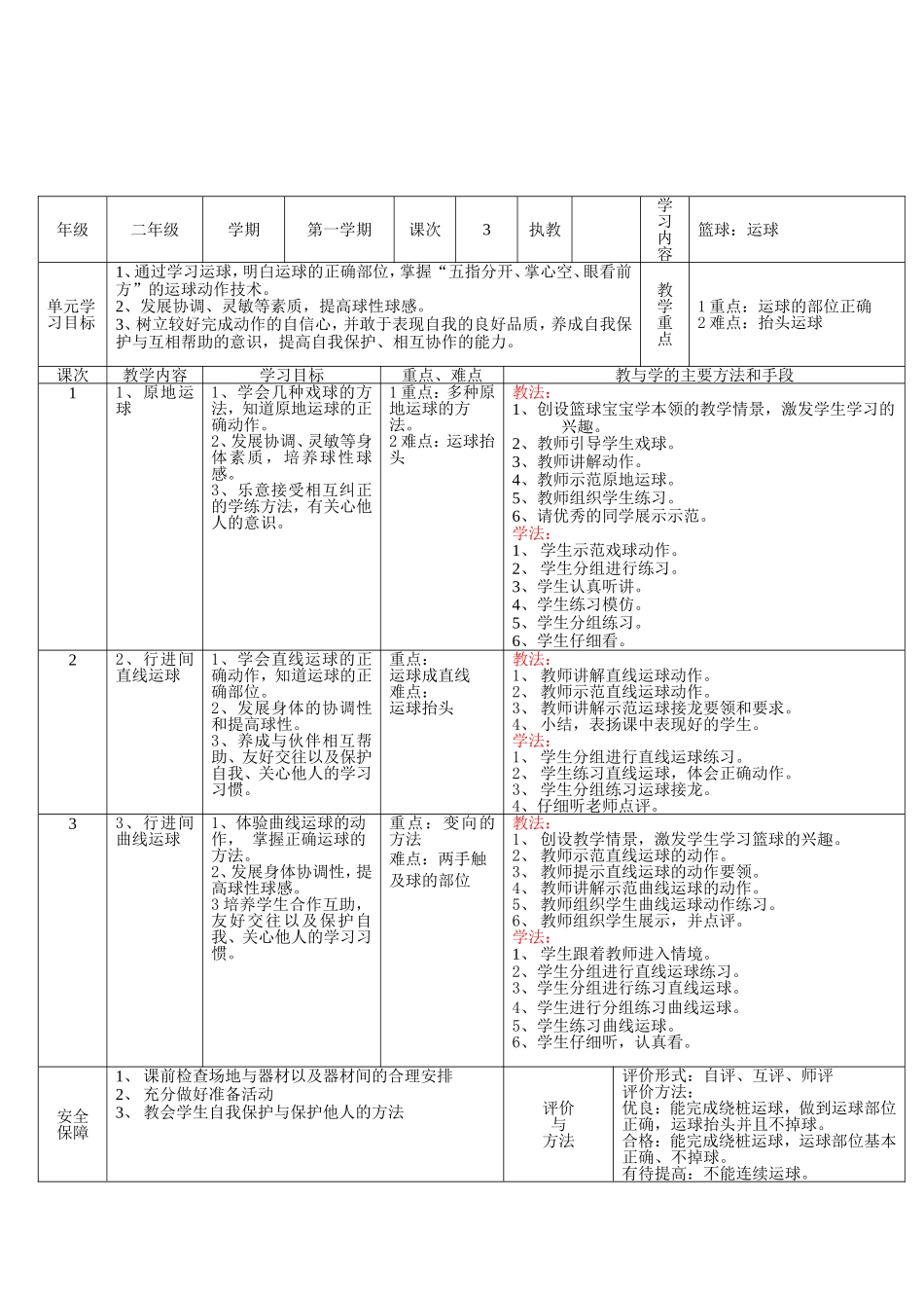 二年级运球单元教材分析(高一小学)_第2页