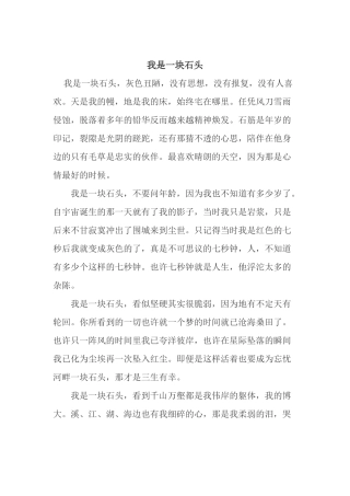 我是一块石头