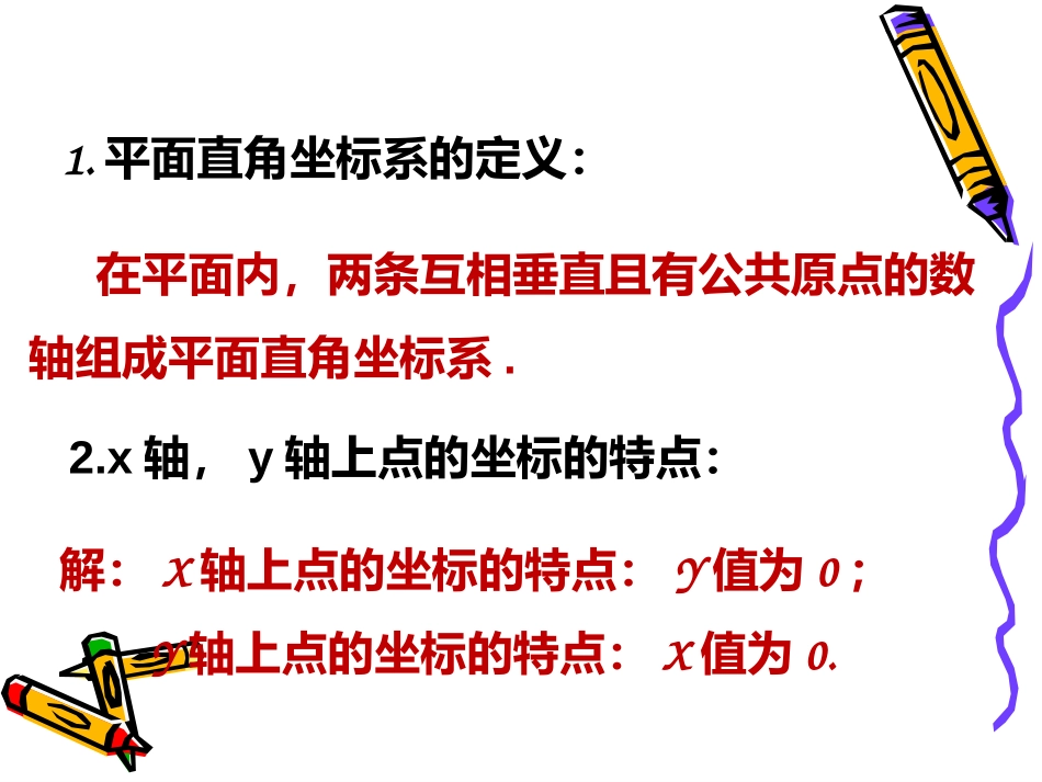 平面直角坐标系中特殊点的横、纵坐标关系_第3页