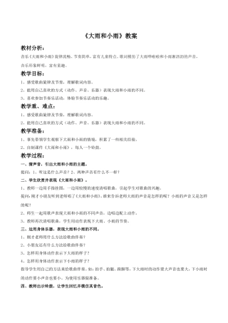 《大雨和小雨》教案02