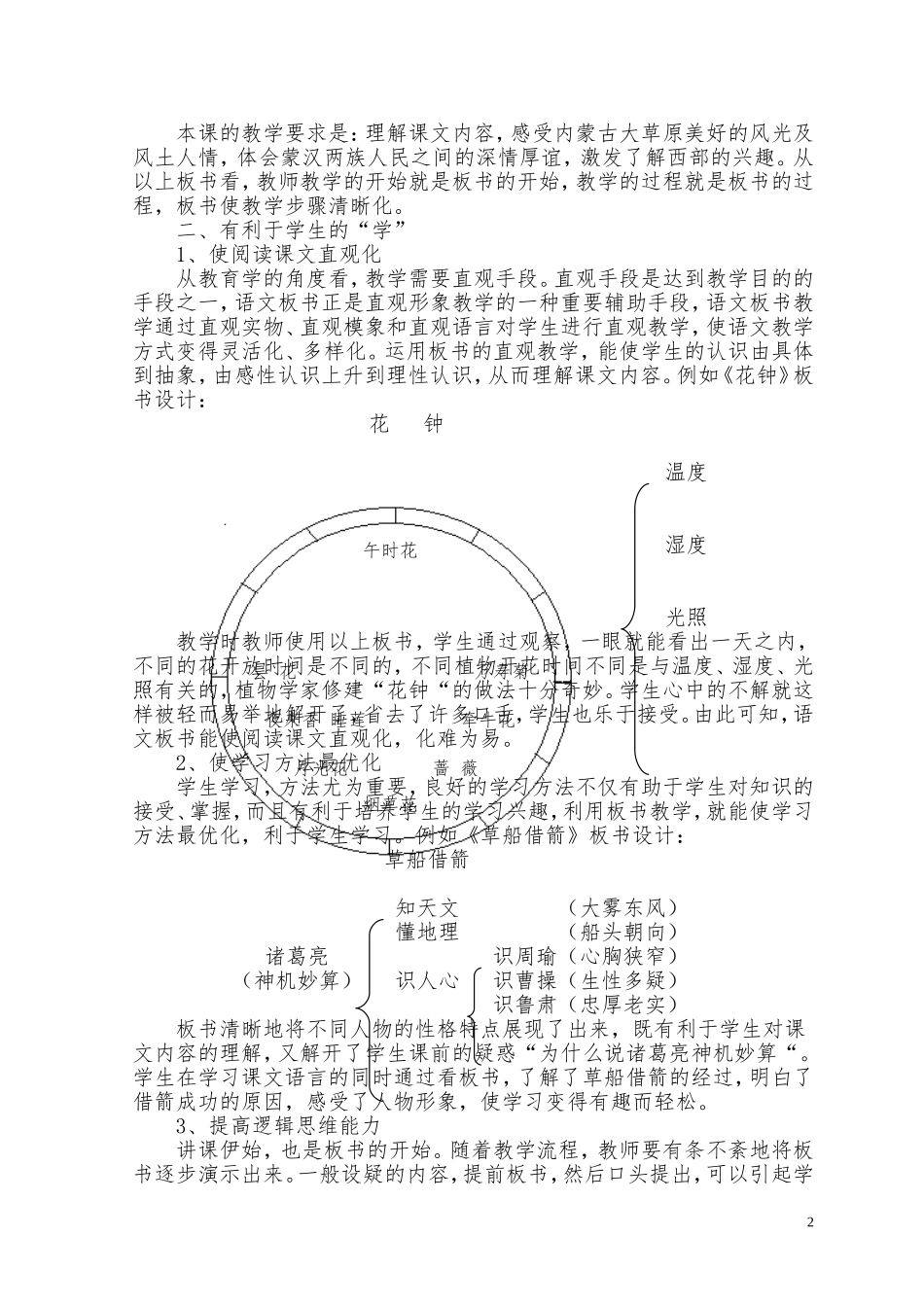 浅谈新课程中的小学语文板书设计_第2页