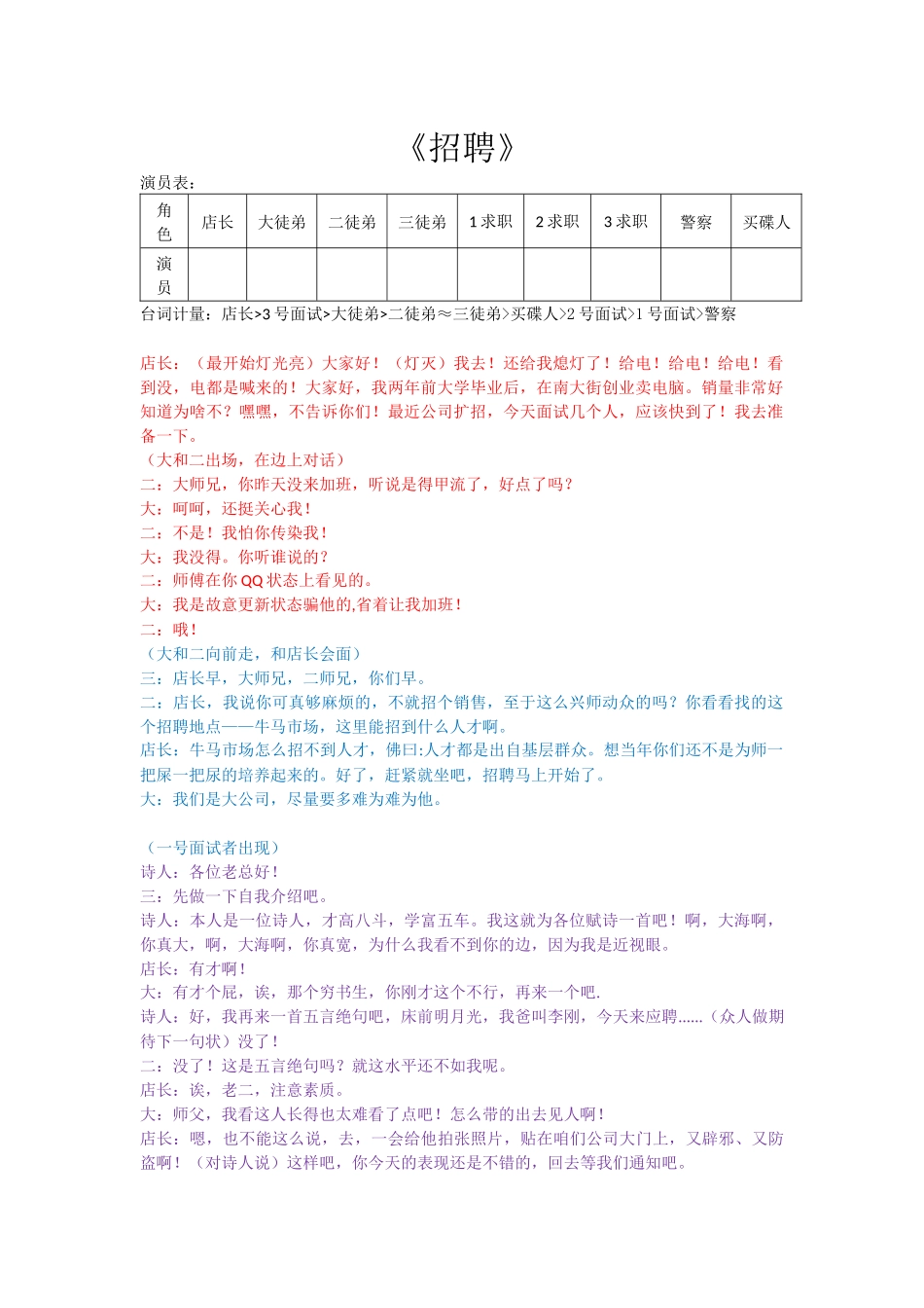 超搞笑小品剧本-大学毕业两年_第1页
