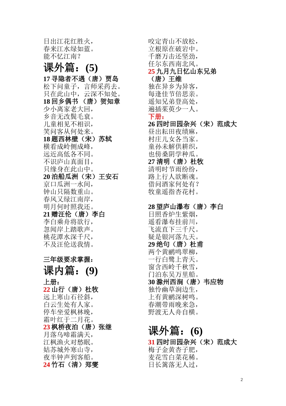 75首必背古诗_第2页
