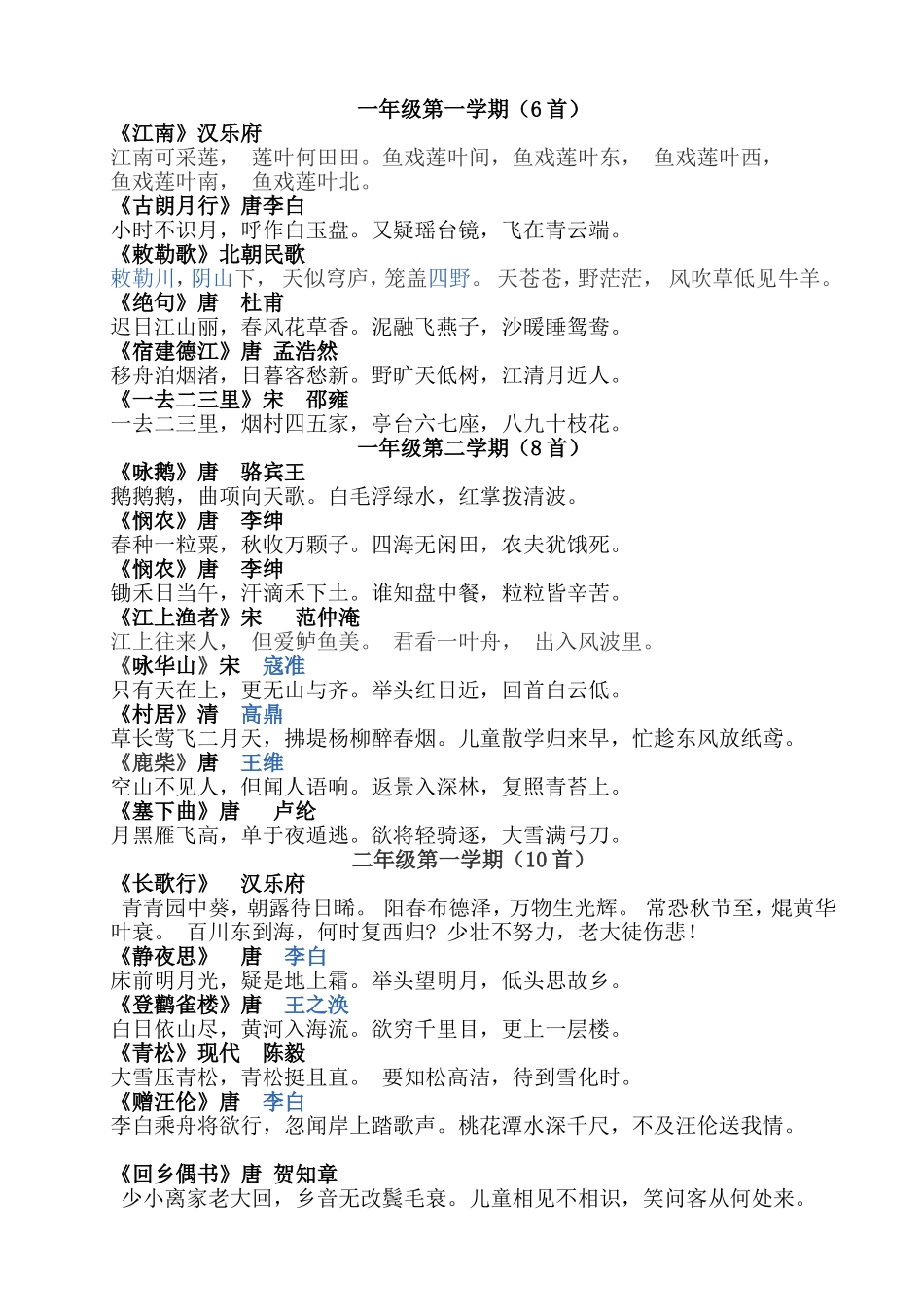 1-3年级必背古诗_第1页