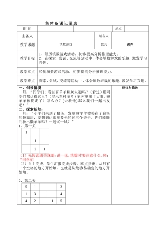 集体备课记录表