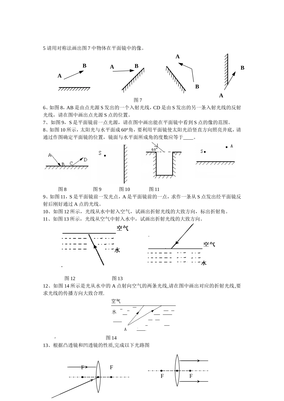 八年级物理作图专题练习_第2页