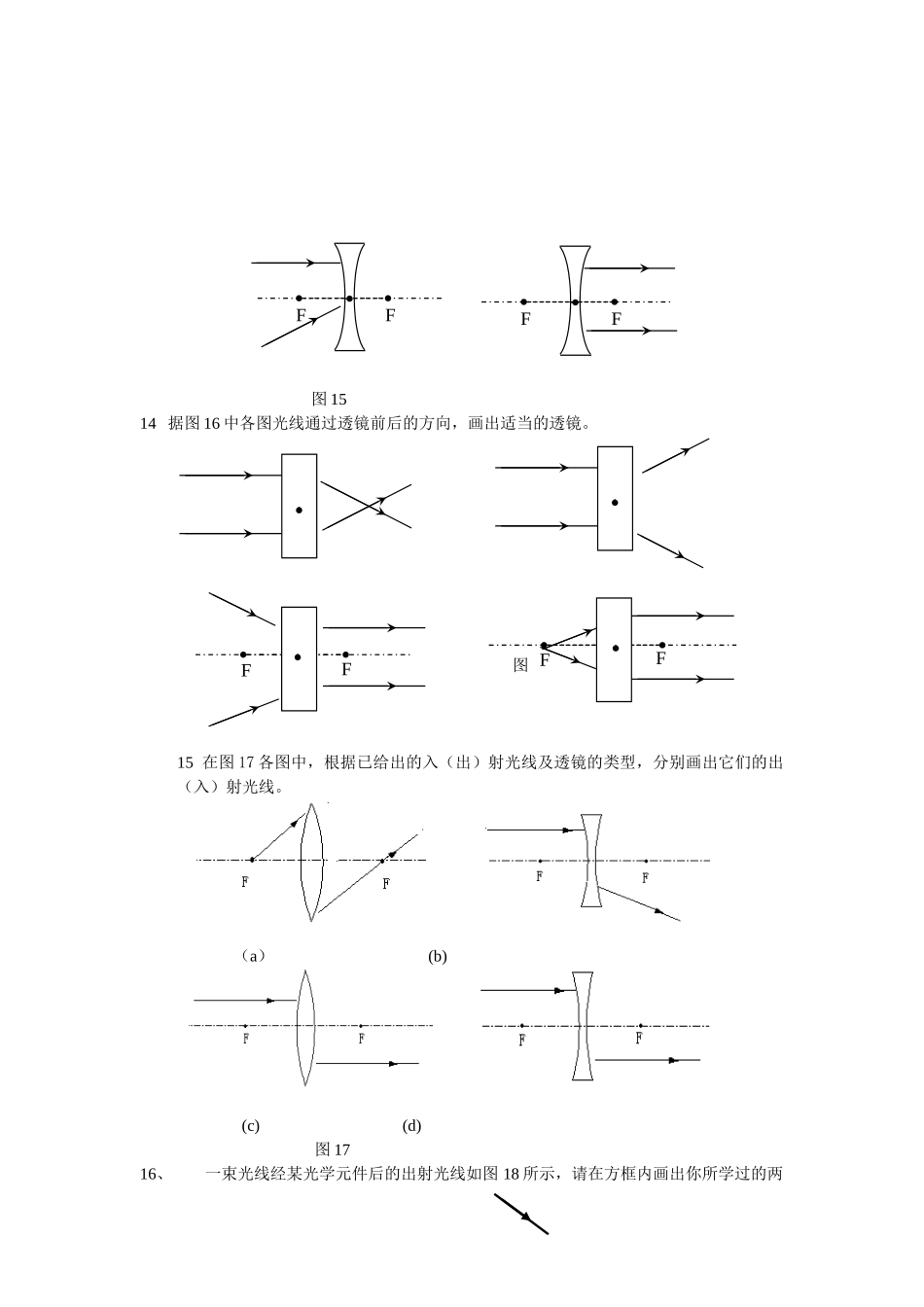八年级物理作图专题练习_第3页
