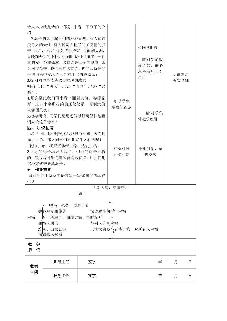 面朝大海教案_第2页