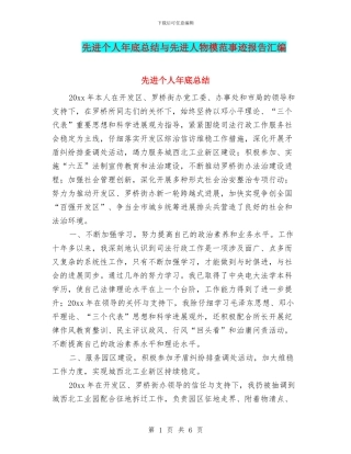 先进个人年底总结与先进人物模范事迹报告汇编