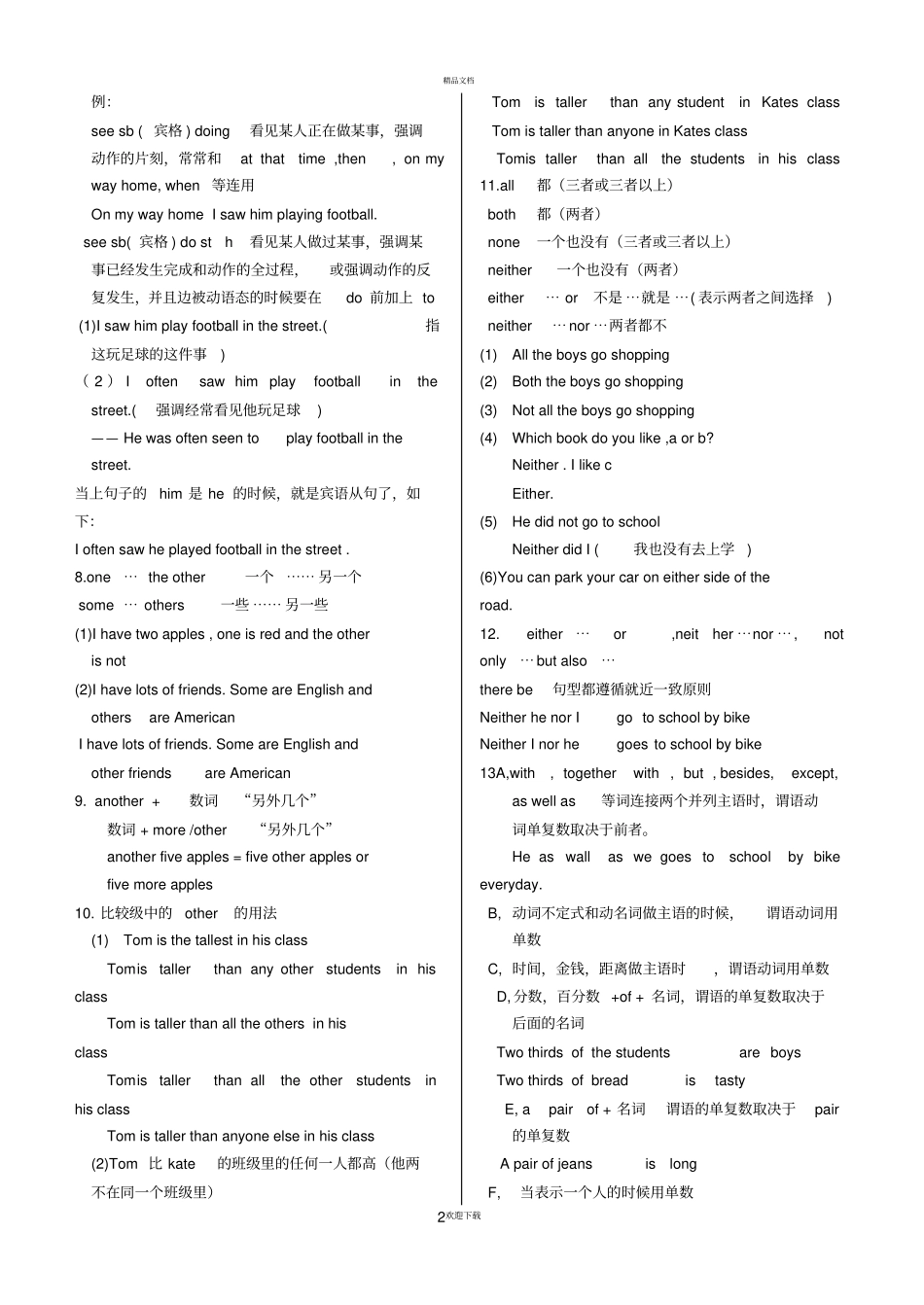 九年级英语语法总复习专用_第2页