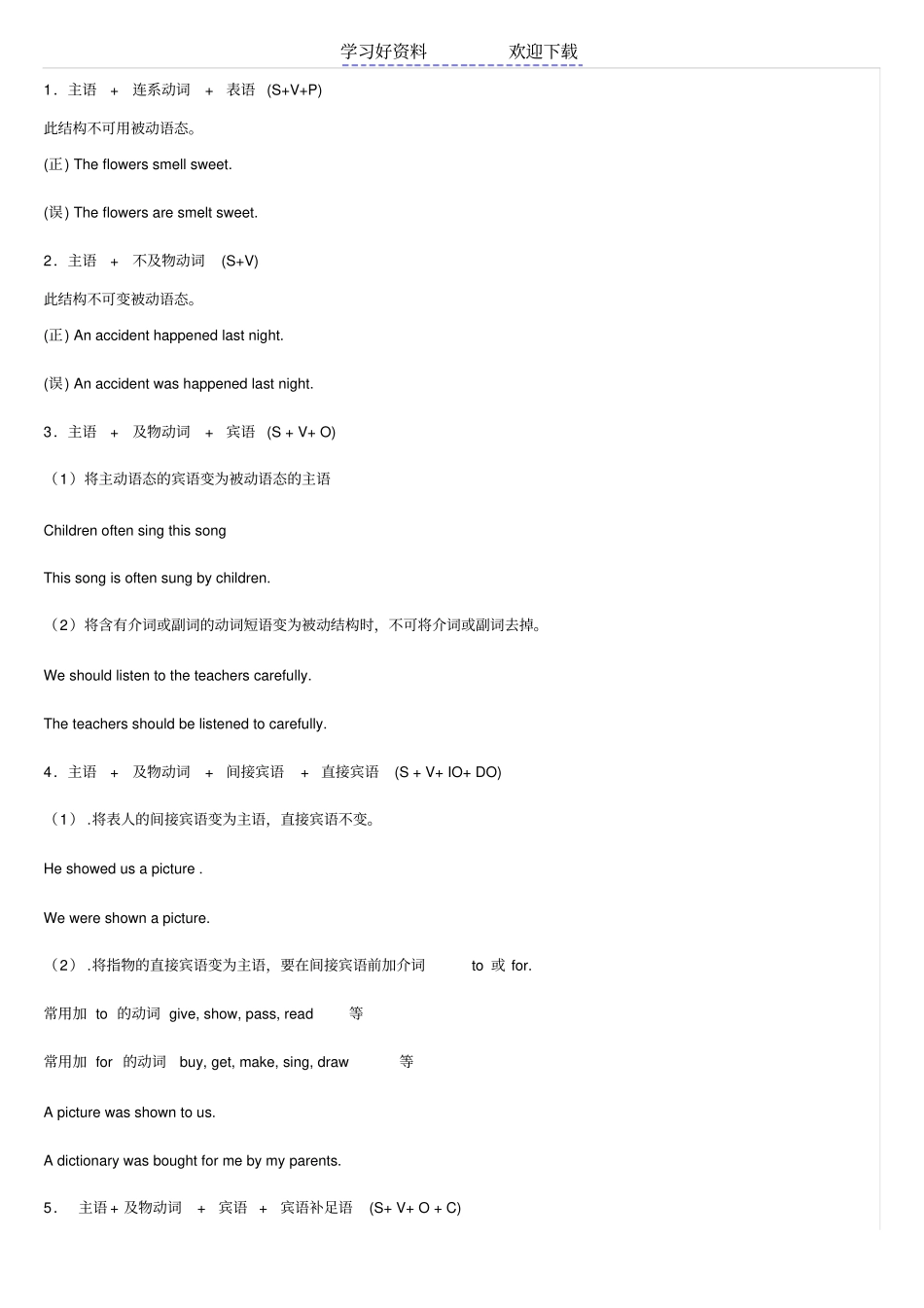 九年级被动语态专练_第3页