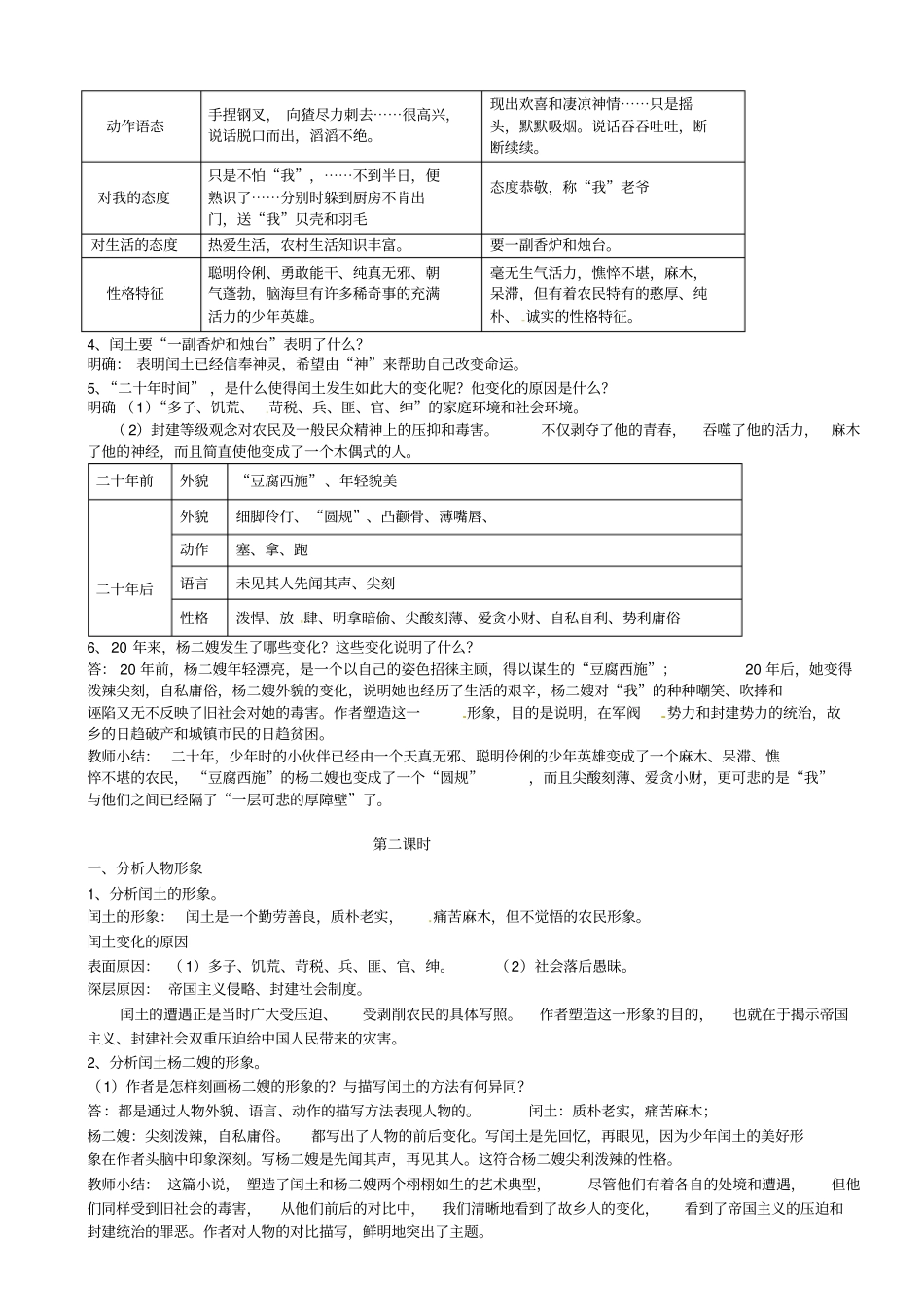 九年级语文上册第9课故乡导学案老师_第2页