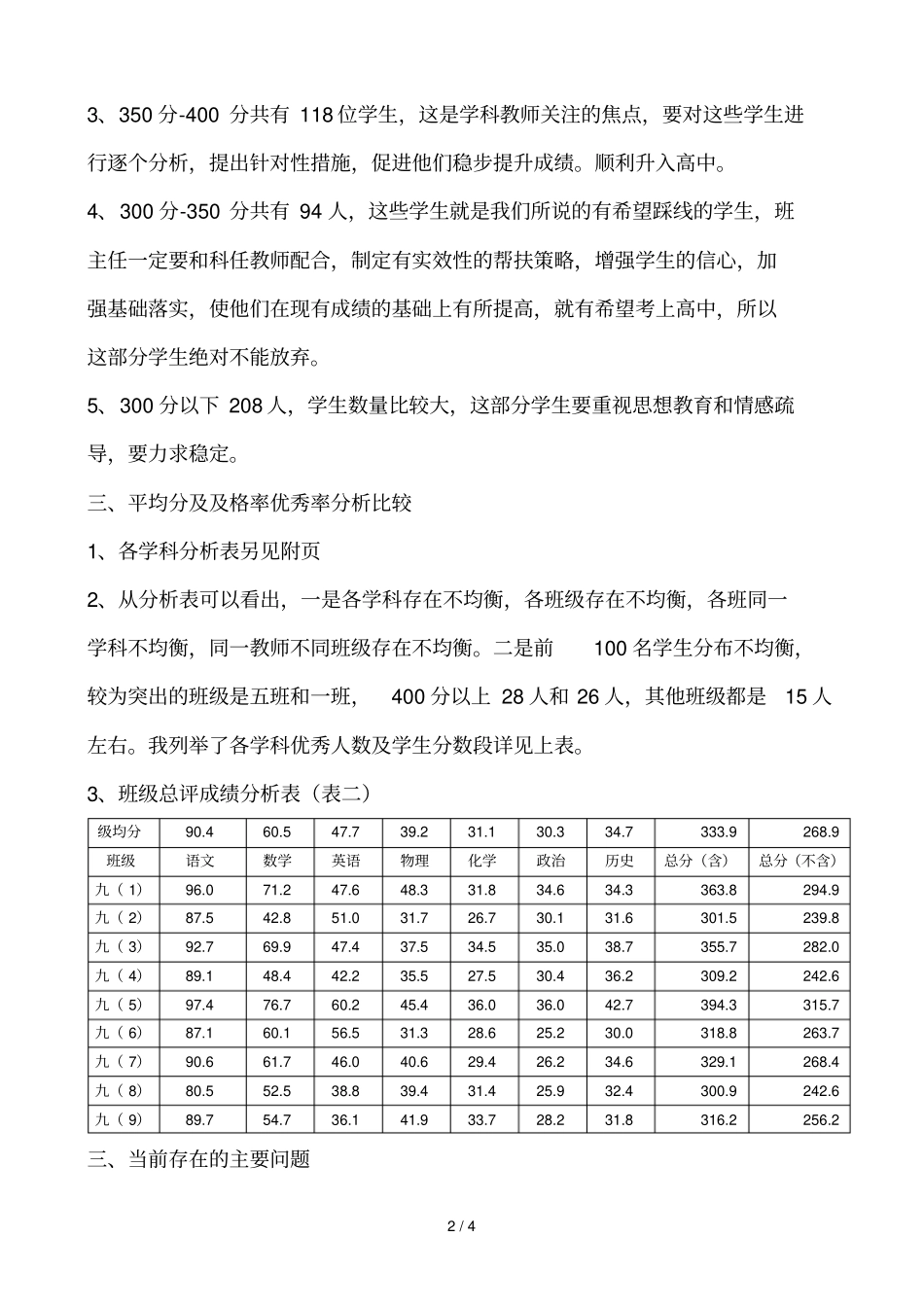 九级第一次考质量分析会总结_第2页