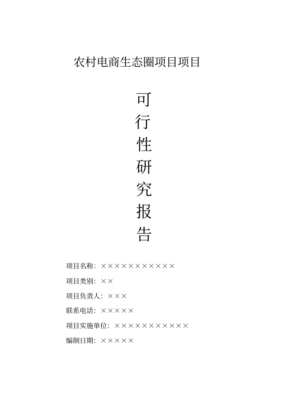 乡农村电商项目可行性研究报告_第1页