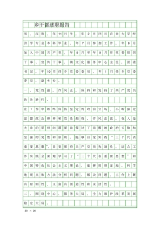 乡干部述职报告精品工作报告