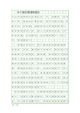 乡干部任期述职报告精品工作报告