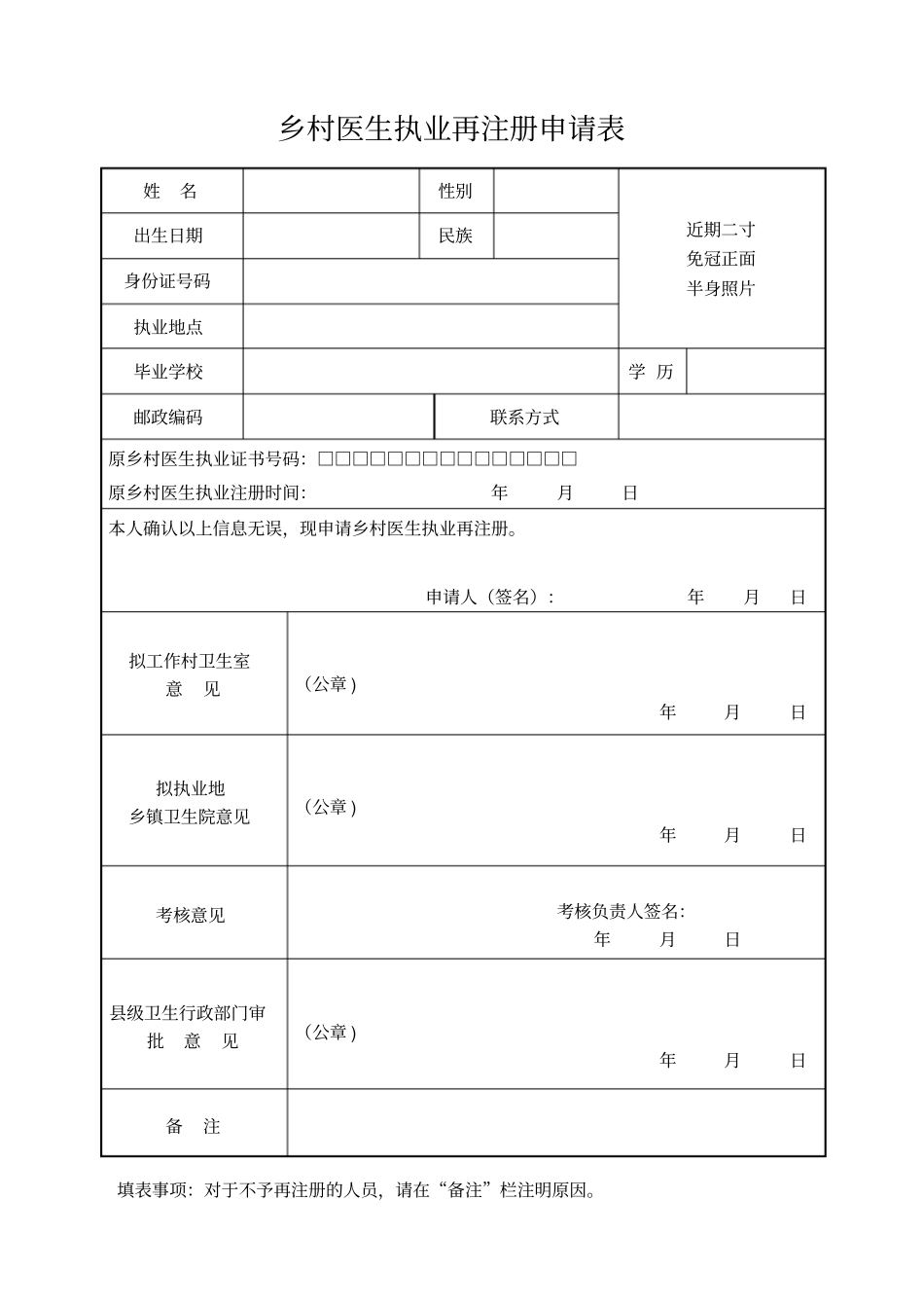 乡村医生申请再注册时应提交的材料。_第3页