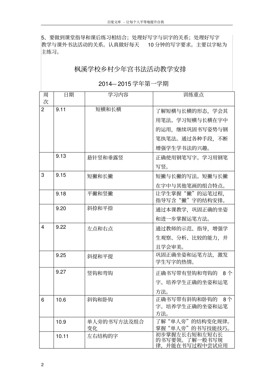 乡村少年宫书法活动计划_第2页