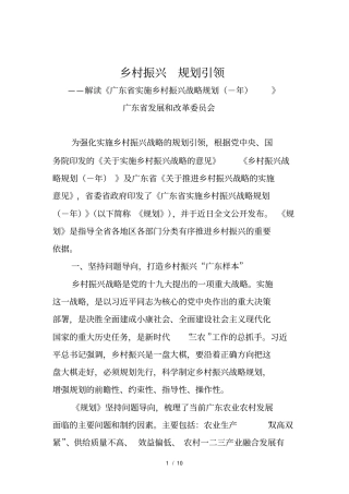 乡村振兴规划引领