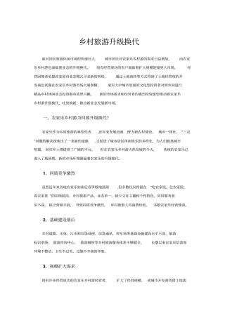 乡村旅游升级措施