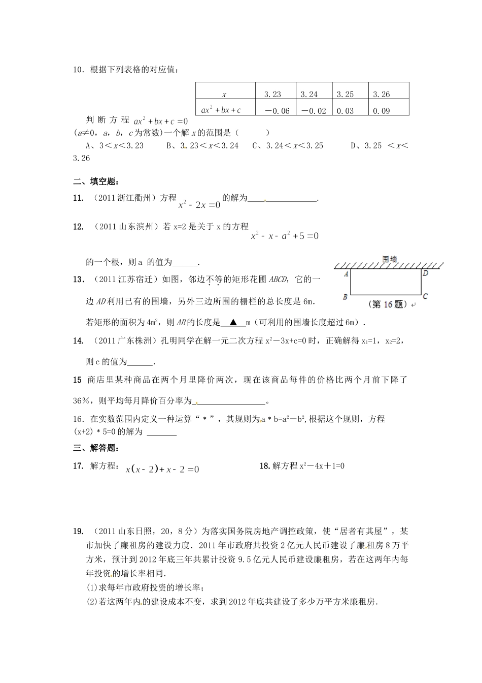 九年级数学第2周周末作业试卷 新人教版试卷_第2页