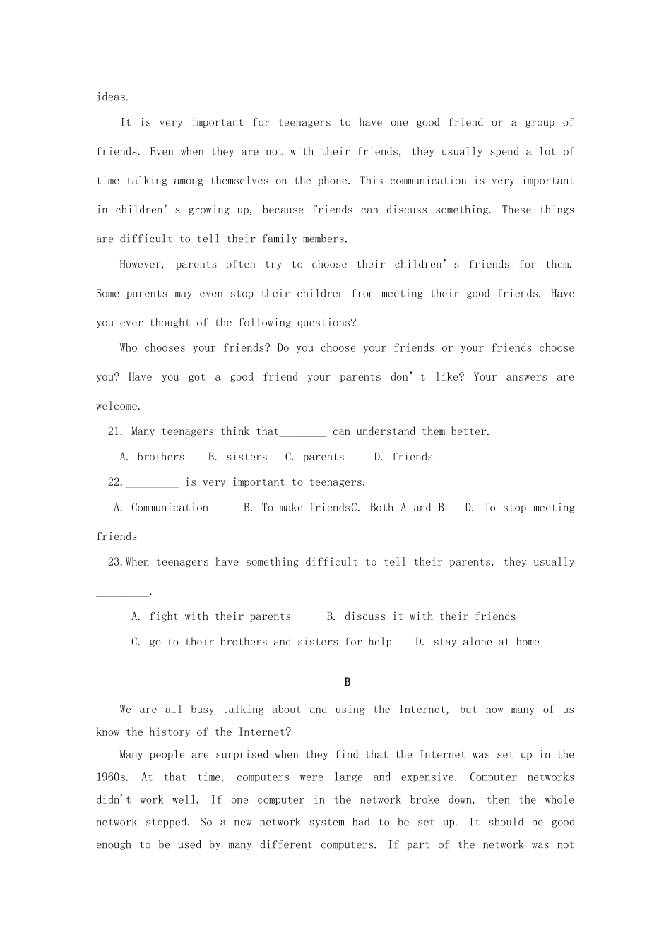 吉林省蛟河市一中高一英语上学期第一次月考试卷_第3页