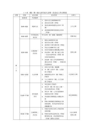 乡级人代会工作日程式样