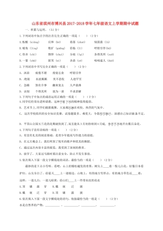 山东省滨州市博兴县七年级语文上学期期中试卷