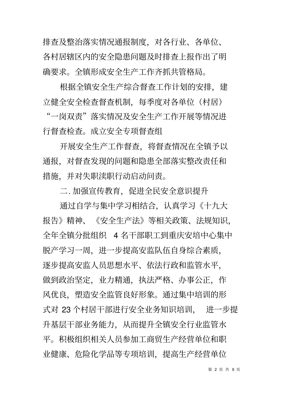 乡镇2018年安全生产工作情况报告_第2页