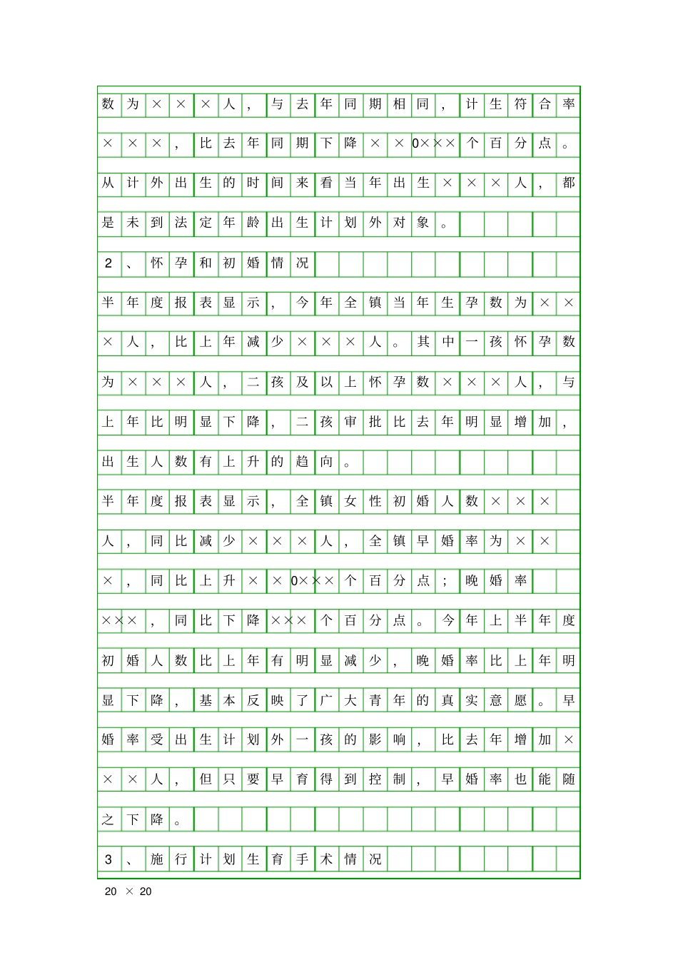 乡镇事业办人口与计生形势报告精品工作报告_第3页