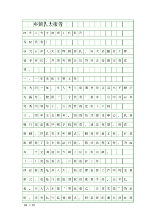 乡镇人大报告精品工作报告