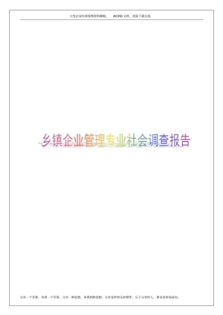 乡镇企业管理专业社会调查报告7p