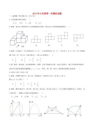 九年级数学第一次模拟考试试卷 新人教版试卷