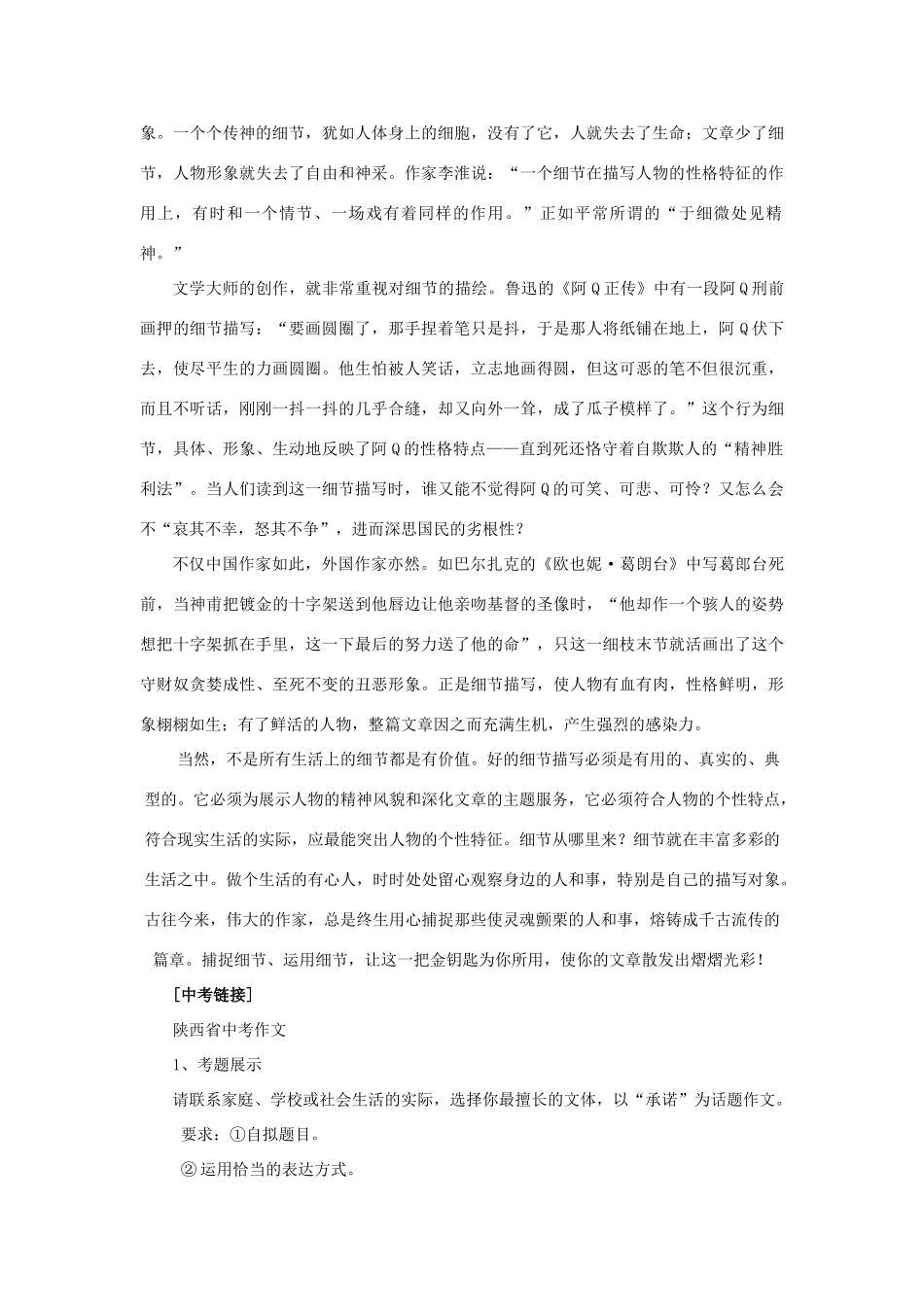初中语文中考满分作文解读：第十八章细微之处尤传神 试题_第3页