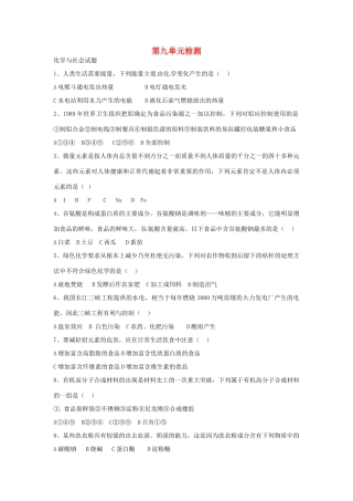 九年级化学全册 第九单元检测 鲁教版试卷