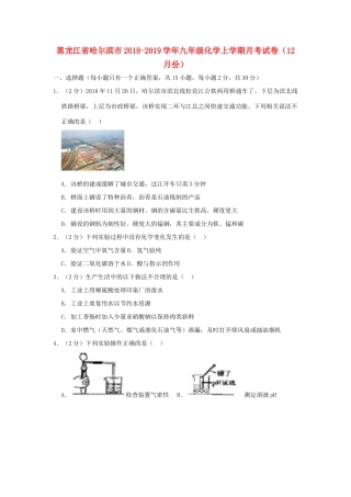 九年级化学上学期月考试卷(12月份)试卷