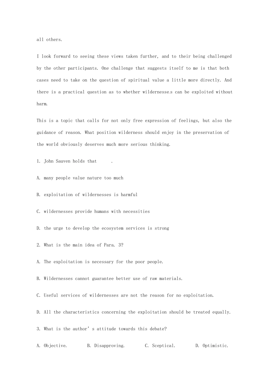 北京市海淀区高考英语 完形填空和阅理暑假自练(9) 试题_第2页