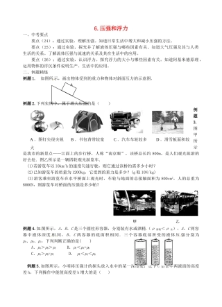 中考物理二轮复习 6 压强和浮力2试卷