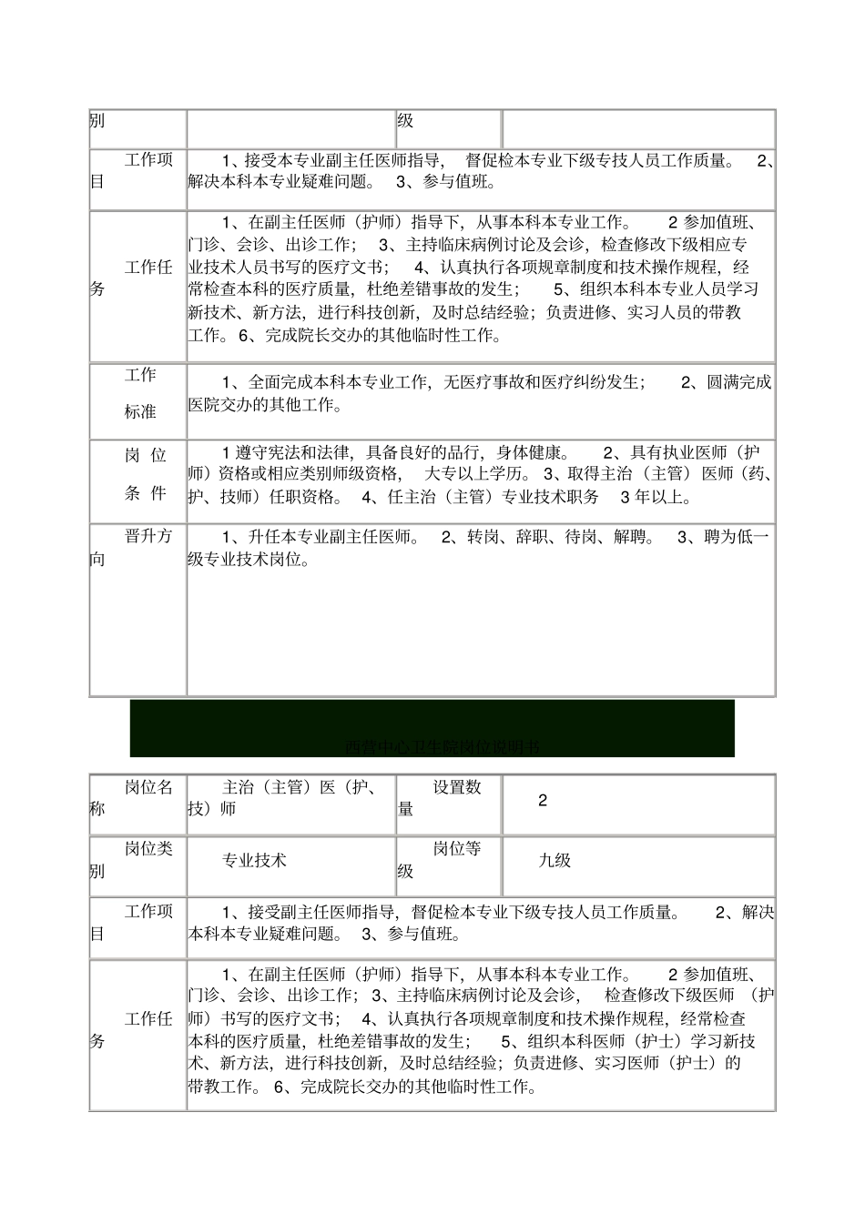 乡镇卫生院岗位职责说明书_第3页