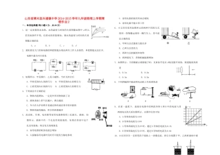 九年级物理上学期寒假作业2 新人教版试卷