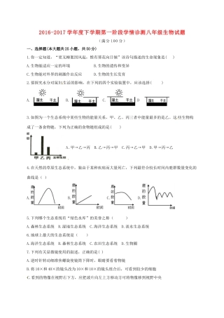 山东省临沭县青云镇 八年级生物下学期第一阶段学情诊测试卷 新人教版试卷