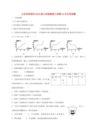九年级物理上学期10月月考试卷 新人教版试卷(00002)