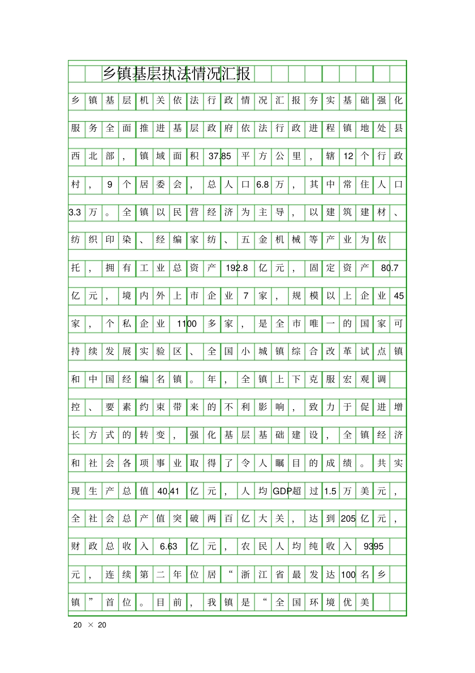 乡镇基层执法情况汇报精品工作报告_第1页