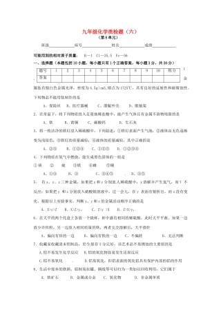 九年级化学下学期质量检测6 新人教版试卷