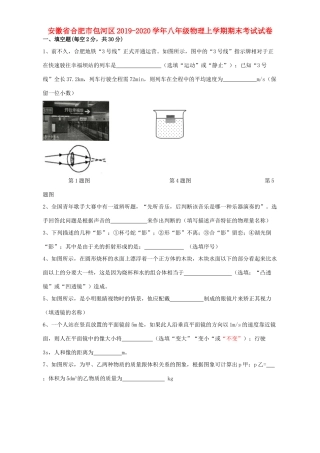 安徽省合肥市包河区 八年级物理上学期期末考试试卷试卷
