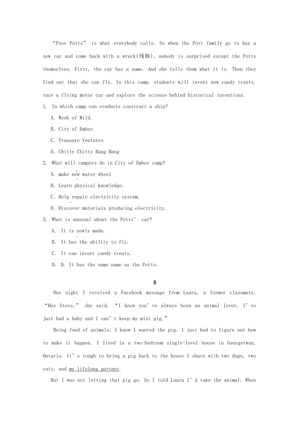 大学东莞石竹附属学校届高三英语上学期期中试卷_第2页